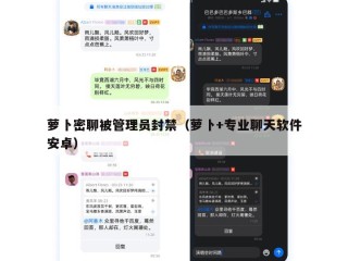 萝卜密聊被管理员封禁（萝卜+专业聊天软件安卓）