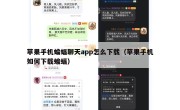 苹果手机蝙蝠聊天app怎么下载（苹果手机如何下载蝙蝠）