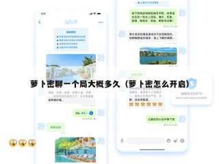 萝卜密聊一个局大概多久（萝卜密怎么开启）