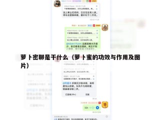 萝卜密聊是干什么（萝卜蜜的功效与作用及图片）