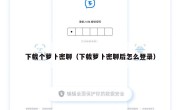 下载个萝卜密聊（下载萝卜密聊后怎么登录）