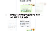 聊天软件soul安全吗是真的吗（soul这个聊天软件安全吗）