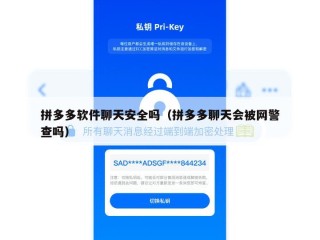 拼多多软件聊天安全吗（拼多多聊天会被网警查吗）