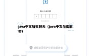 java中文加密聊天（java中文加密解密）
