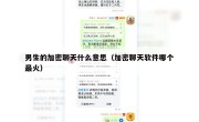男生的加密聊天什么意思（加密聊天软件哪个最火）