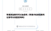 苹果微信聊天可以加密吗（苹果手机微信聊天记录可以设置密码吗）