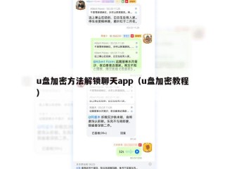 u盘加密方法解锁聊天app（u盘加密教程）