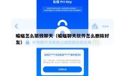 蝙蝠怎么销毁聊天（蝙蝠聊天软件怎么删除好友）