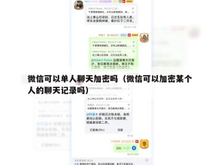 微信可以单人聊天加密吗（微信可以加密某个人的聊天记录吗）