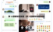 萝卜密聊如何挣钱（萝卜密聊挣钱服务器）