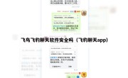 飞鸟飞豹聊天软件安全吗（飞豹聊天app）