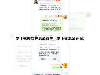 萝卜密聊软件怎么截屏（萝卜密怎么开启）