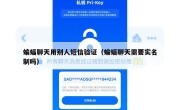蝙蝠聊天用别人短信验证（蝙蝠聊天需要实名制吗）