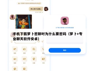 手机下载萝卜密聊时为什么要密码（萝卜+专业聊天软件安卓）