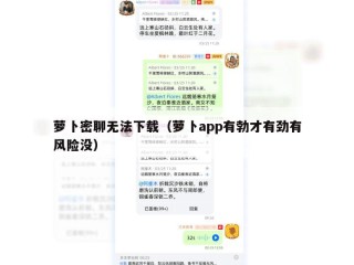 萝卜密聊无法下载（萝卜app有勃才有劲有风险没）