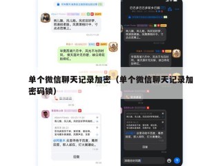 单个微信聊天记录加密（单个微信聊天记录加密码锁）