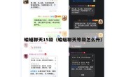 蝙蝠聊天15级（蝙蝠聊天等级怎么升）