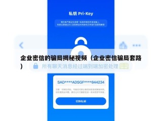 企业密信的骗局揭秘视频（企业密信骗局套路）