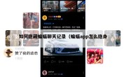 如何隐藏蝙蝠聊天记录（蝙蝠app怎么隐身）