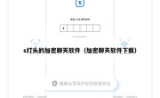 s打头的加密聊天软件（加密聊天软件下载）