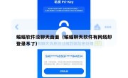 蝙蝠软件没聊天画面（蝙蝠聊天软件有网络却登录不了）