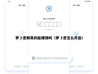 萝卜密聊真的能赚钱吗（萝卜密怎么开启）