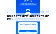 蝙蝠聊天软件是国产的（蝙蝠聊天软件是国产的吗）