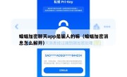 蝙蝠加密聊天app是骗人的嘛（蝙蝠加密消息怎么解开）