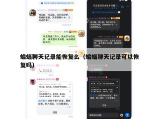 蝙蝠聊天记录能恢复么（蝙蝠聊天记录可以恢复吗）