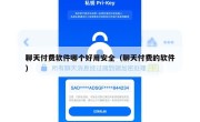 聊天付费软件哪个好用安全（聊天付费的软件）