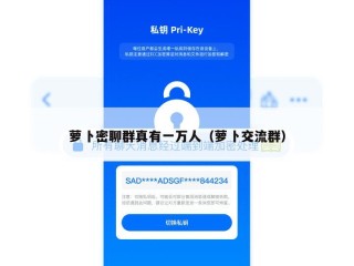 萝卜密聊群真有一万人（萝卜交流群）