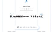 萝卜密聊最低存5000（萝卜密怎么吃）