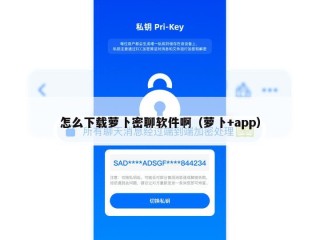 怎么下载萝卜密聊软件啊（萝卜+app）