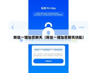 微信一键加密聊天（微信一键加密聊天功能）