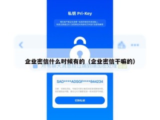 企业密信什么时候有的（企业密信干嘛的）