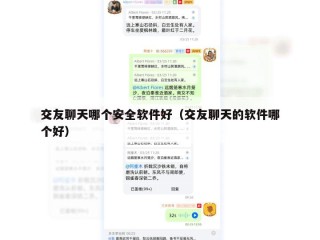 交友聊天哪个安全软件好（交友聊天的软件哪个好）