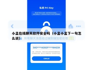 小孟在线聊天软件安全吗（小孟小孟下一句怎么说）