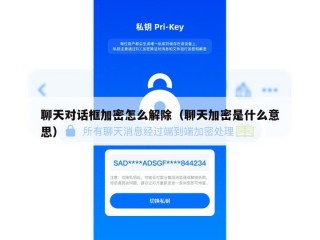 聊天对话框加密怎么解除（聊天加密是什么意思）