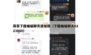 哥哥下载蝙蝠聊天添加我（下载蝙蝠聊天6223080）