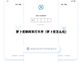萝卜密聊网页打不开（萝卜密怎么吃）