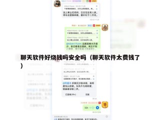 聊天软件好烧钱吗安全吗（聊天软件太费钱了）