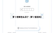 萝卜密聊怎么没了（萝卜蜜百科）
