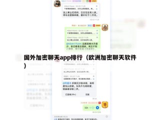 国外加密聊天app排行（欧洲加密聊天软件）