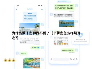 为什么萝卜密聊找不到了（卜萝密怎么样切开吃?）