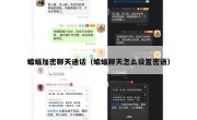 蝙蝠加密聊天通话（蝙蝠聊天怎么设置密语）