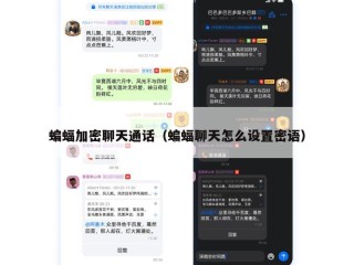 蝙蝠加密聊天通话（蝙蝠聊天怎么设置密语）