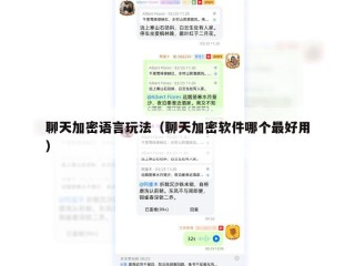 聊天加密语言玩法（聊天加密软件哪个最好用）
