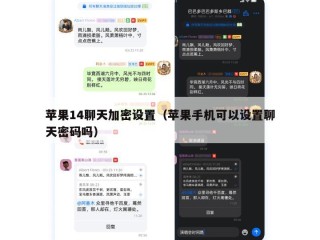 苹果14聊天加密设置（苹果手机可以设置聊天密码吗）