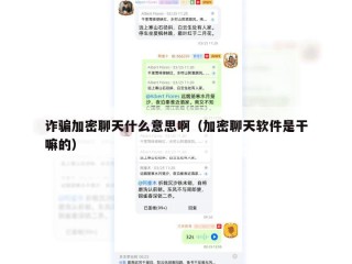 诈骗加密聊天什么意思啊（加密聊天软件是干嘛的）