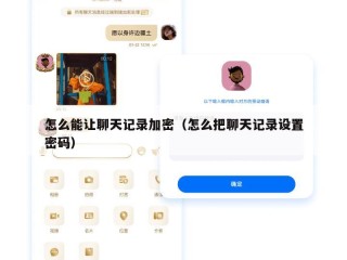 怎么能让聊天记录加密（怎么把聊天记录设置密码）
